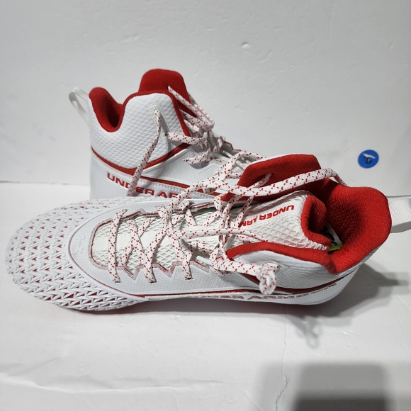 New Under Armour Hammer MC White Red Football Cleats Size 13 3022836-103 RARE - Picture 6 of 7